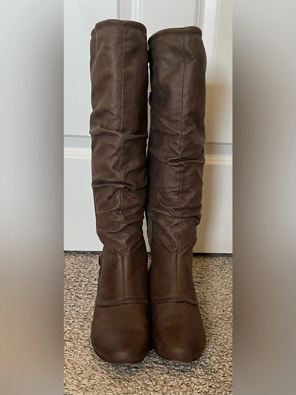 BareTraps Shania Brown Slouchy Knee High Riding Boots Size 10 Worn 1 Time